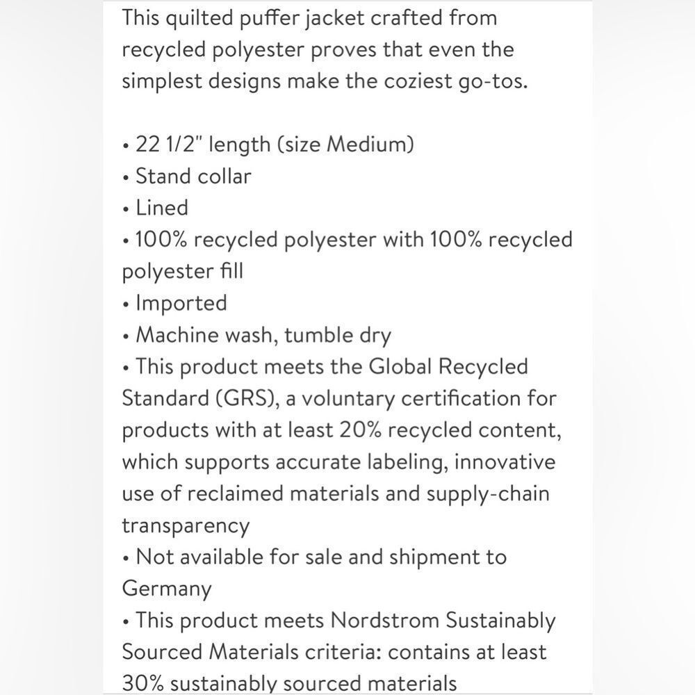 BP Water Resistant Recycled Polyester Puffer Jacket - Picture 8 of 8